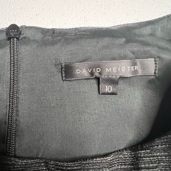 David Meister Silver Gray Jewel‎ Neck Sleeveless Sheath Mini Dress Size 10 - Picture 8 of 11